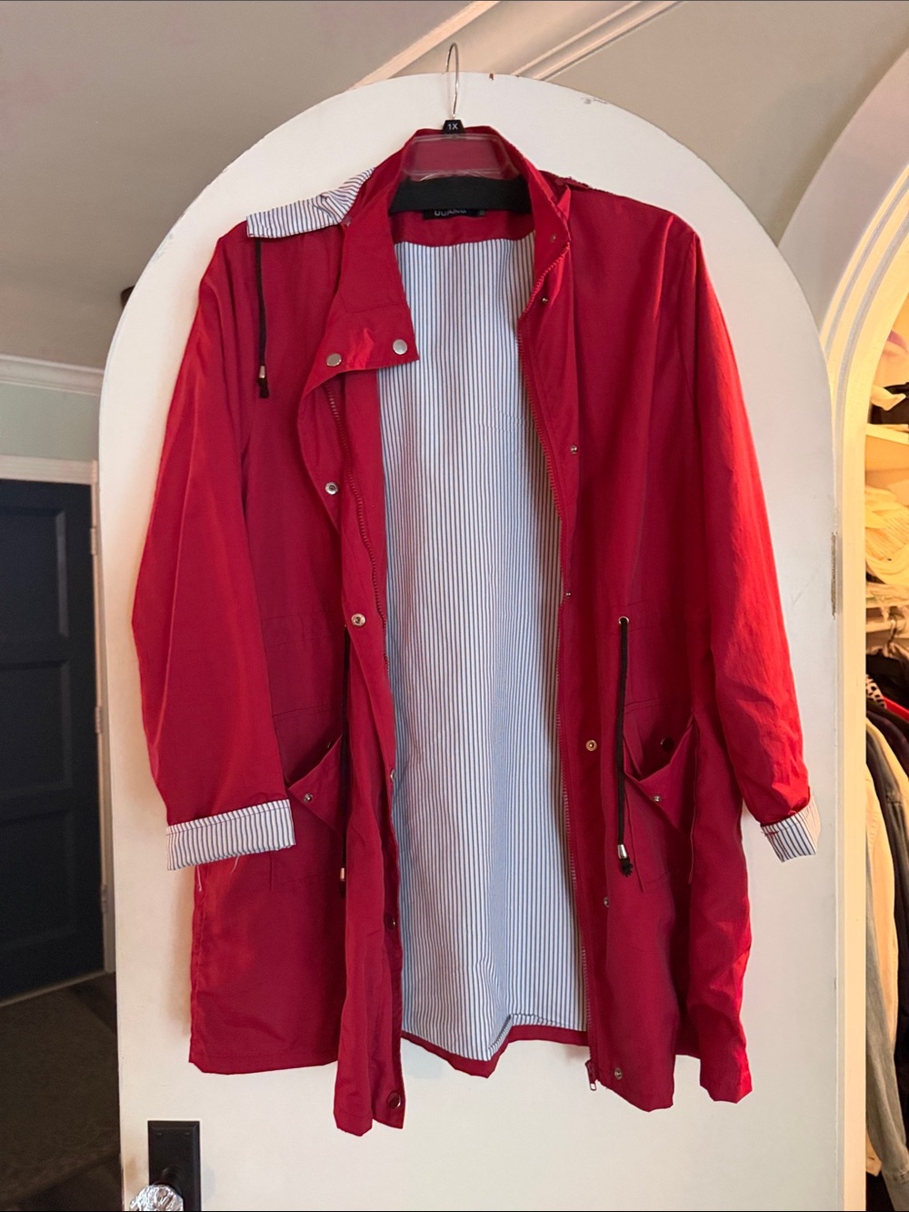 Red Women's Lightweight Hooded Jacket